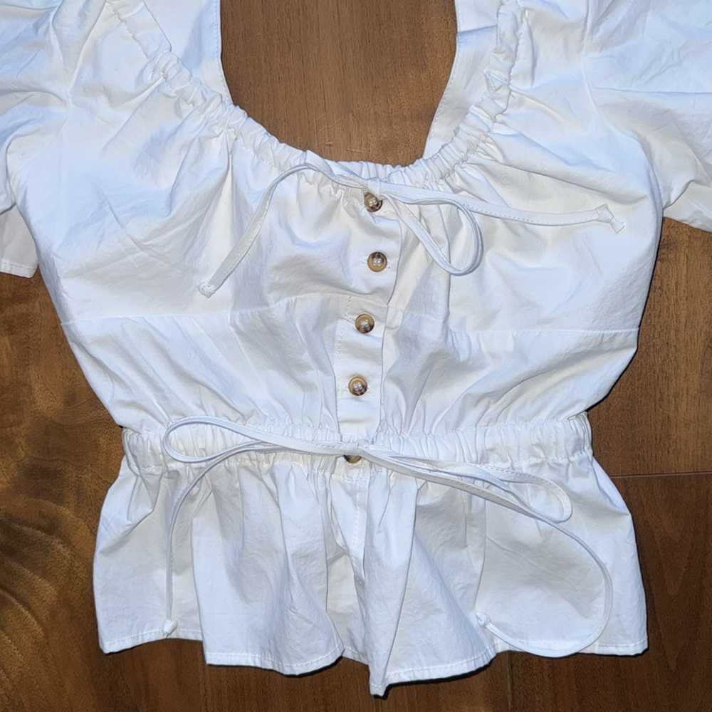NWT / ciao lucia / white whip cotton poplin cutout shirt top / xs - Picture 3 of 7